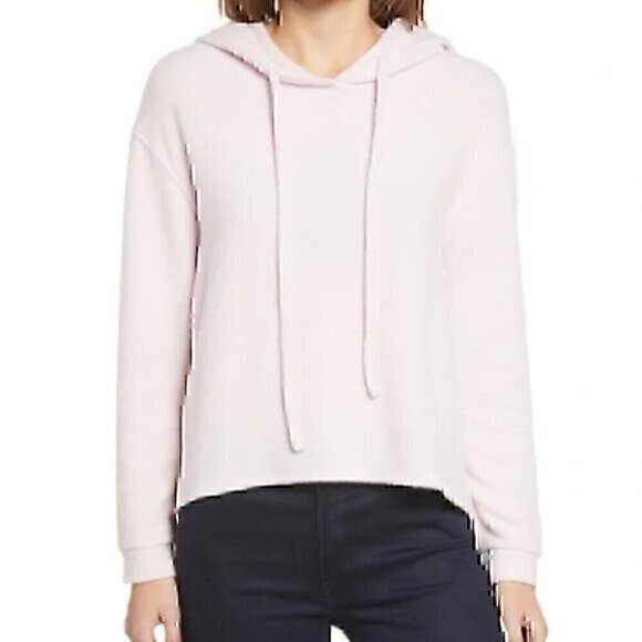 EVERLEIGH Cozy Hoodie Light Baby Pink Brushed French Terry Sweatshirt Small S - Picture 1 of 11